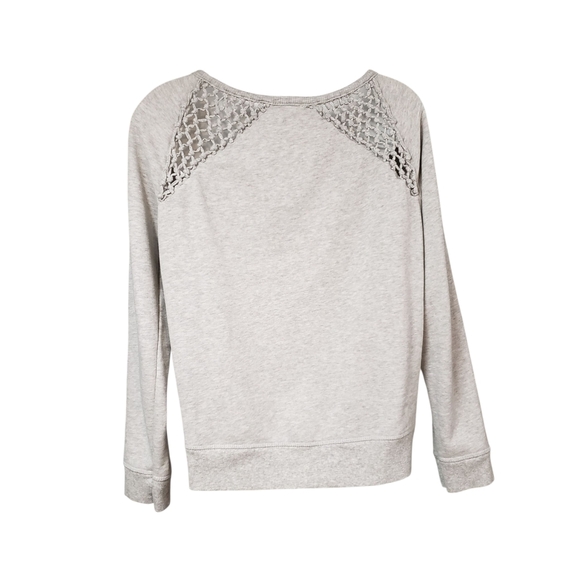 American Eagle Women's Gray Fringe Crochet Top Size Medium - Picture 3 of 11